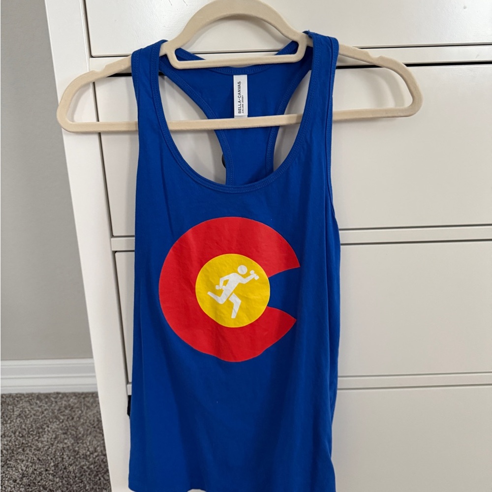 Blue Graphic Tank Top